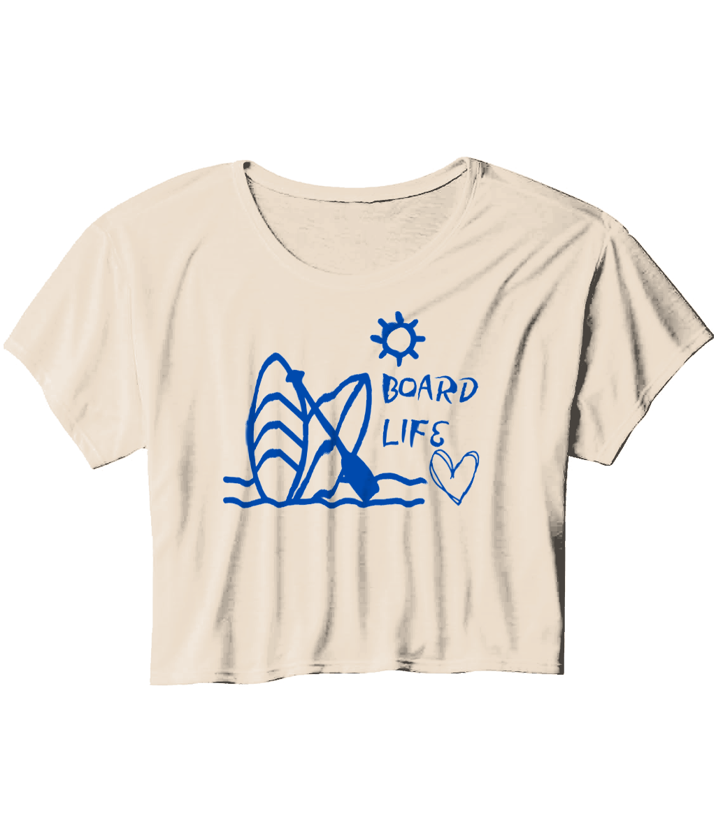 Board Life Ladies Flowy Cropped T-Shirt