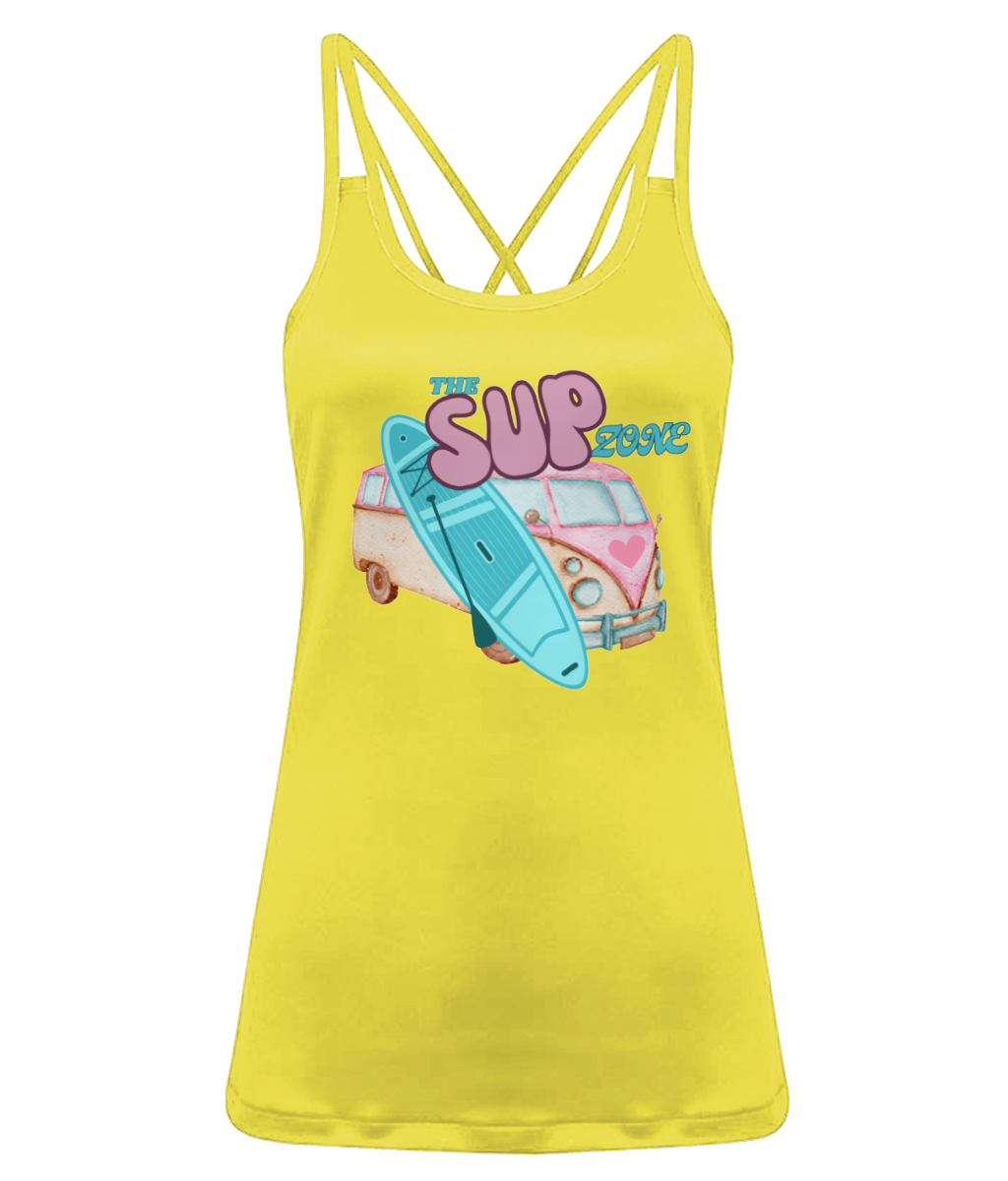Supzone van Women's TriDri® 'Laser Cut' Spaghetti Strap Vest