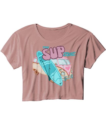 Supzone van Ladies Flowy Cropped T-Shirt