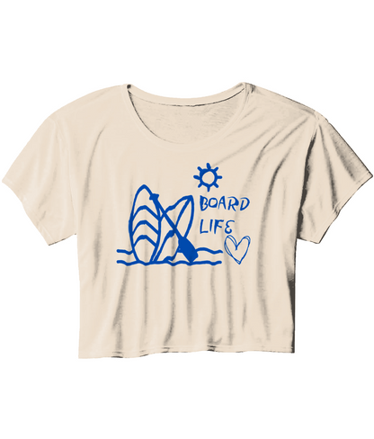 Board Life Ladies Flowy Cropped T-Shirt
