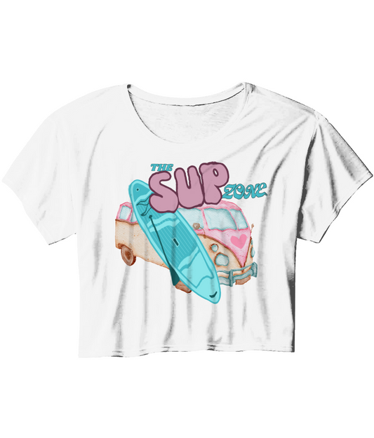 Supzone van Ladies Flowy Cropped T-Shirt