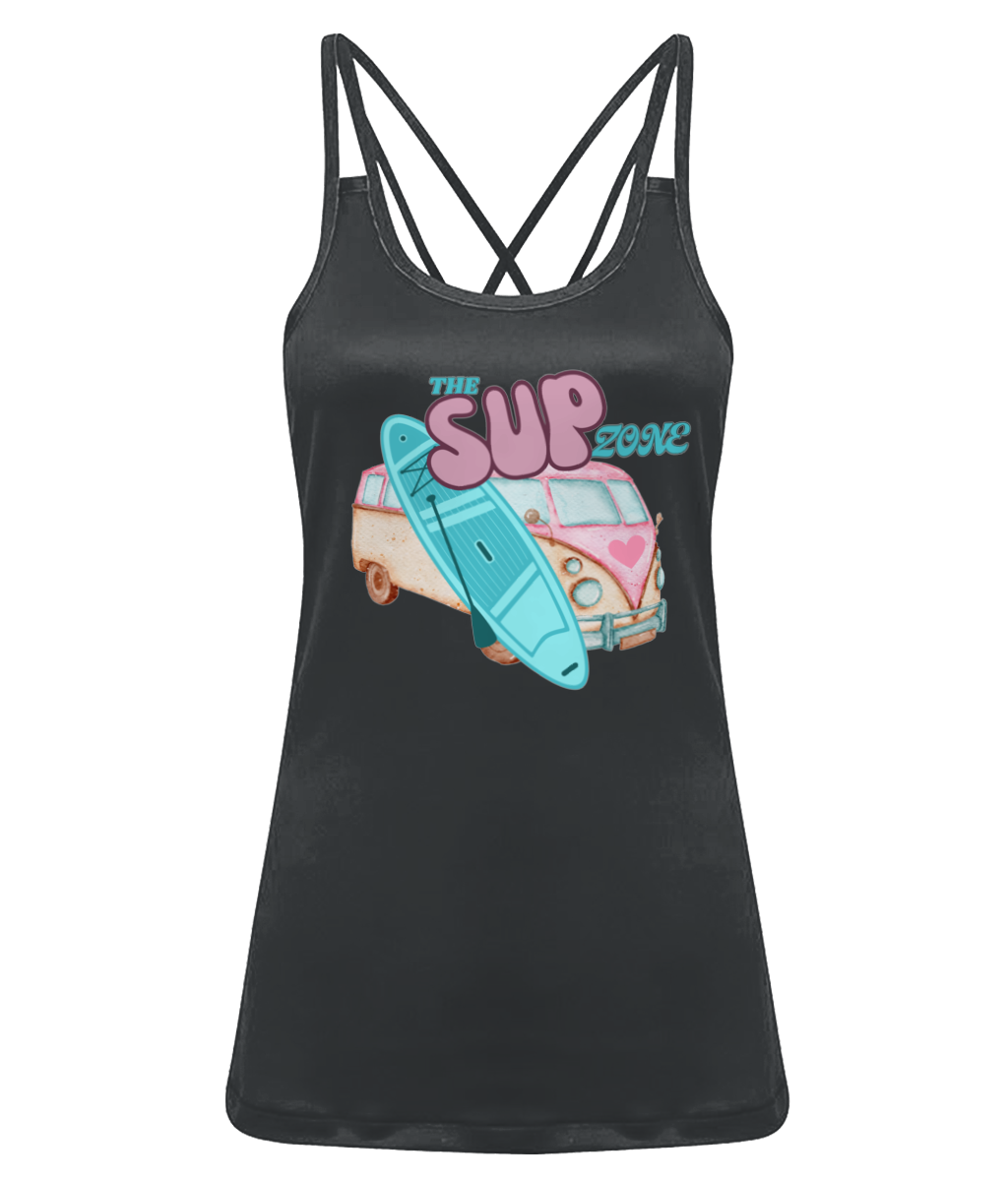 Supzone van Women's TriDri® 'Laser Cut' Spaghetti Strap Vest