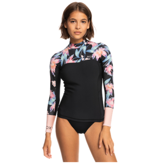The Roxy Swell Series 1mm Jacket in Anthracite Paradise Found