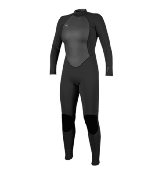 O'NEILL REACTOR-2 3/2MM BACK ZIP WETSUIT - BLACK & LIGHT AQUA