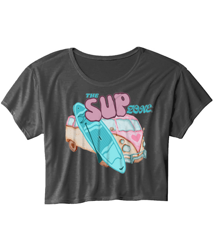 Supzone van Ladies Flowy Cropped T-Shirt